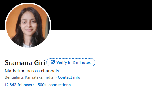 Sramana Giri's LinkedIn profile